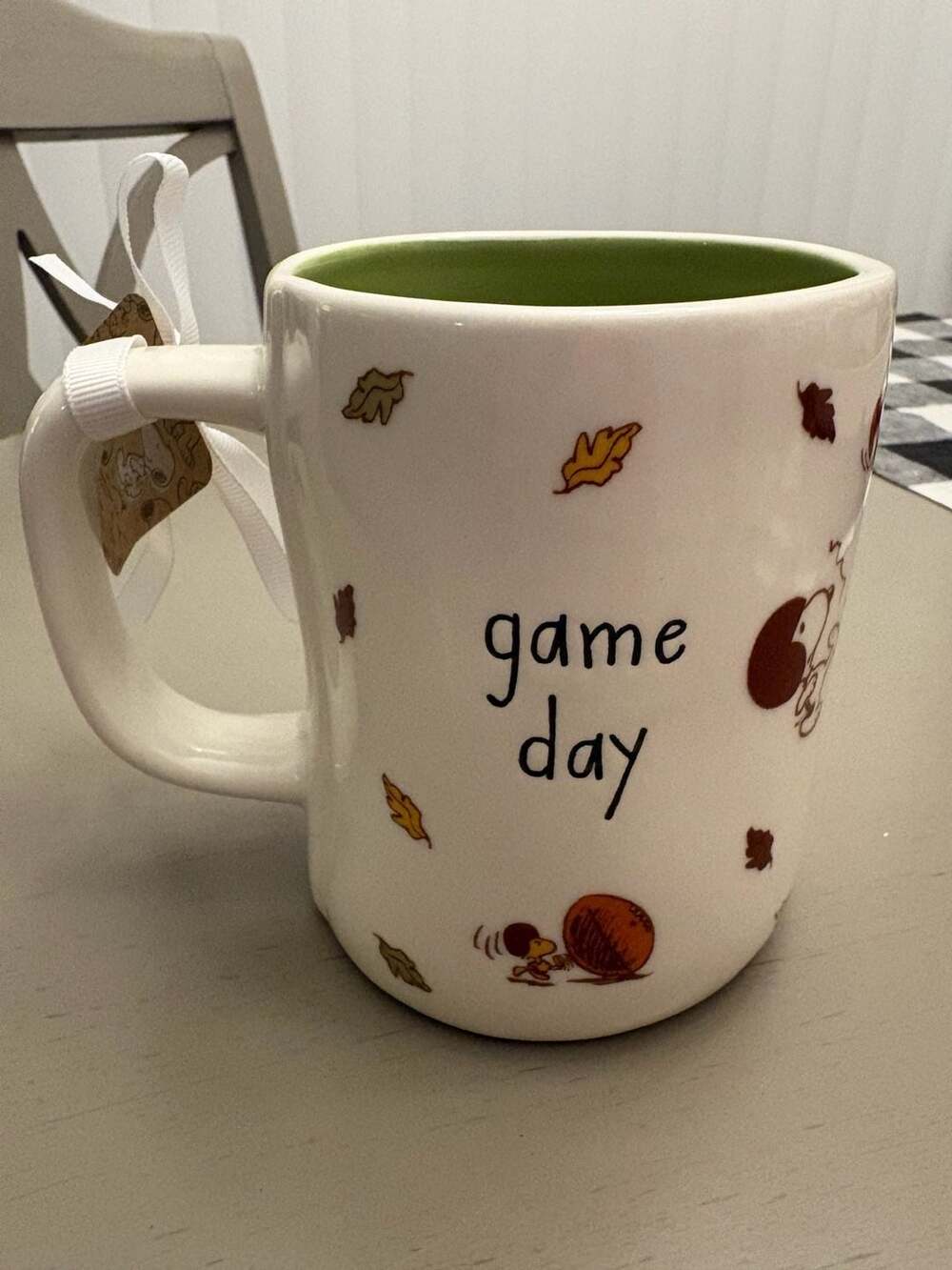 Rae Dunn Peanuts Game Day Fall Leaves Mug Ceramic